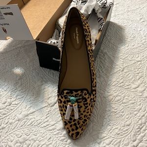 Sadie Tassel Leopard Calf Hair Slipon hush puppies size 12